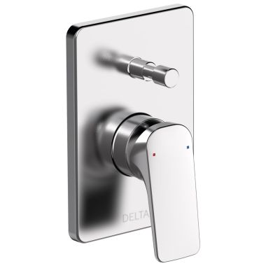 Click here to see Delta T853444 Dela Korby Rectangular Valve Trim with Diverter with Metal Lever Handle, ADA, Chrome - T853444