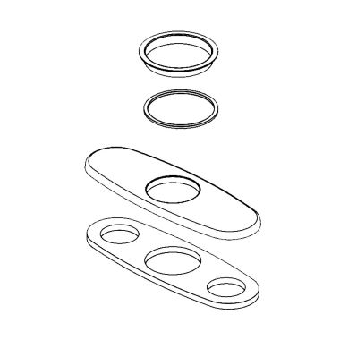 Click here to see Delta RP71395 Delta Elemetro Bathroom Faucet Escutcheon Assembly, Chrome - RP71395