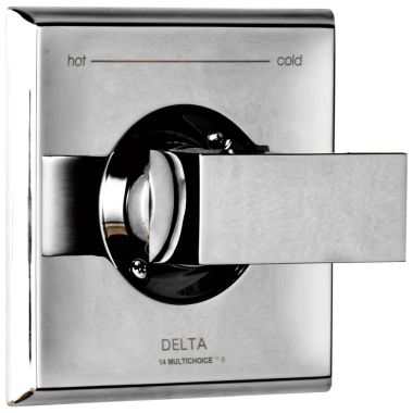Click here to see Delta T140340 Delta Filis Square Single Handle Valve Trim, ADA, Polished Chrome - T140340