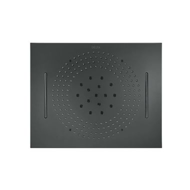 Click here to see Delta ISH1114-BL Delta MagnaFlow Multi-Function Rain Can Showerhead with H2Okinetic Technology and Cascade Flow, Touch-Clean, Matte Black - ISH1114-BL