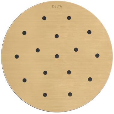 Click here to see Delta ISH1501-H2O-CZ Delta 14” Round Single Function Raincan Showerhead, H2Okinetic, Champagne Bronze - ISH1501-H2O-CZ