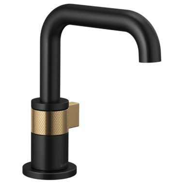 Click here to see Brizo 65035LF-BLGL-ECO Brizo Litze One-Handle Bathroom Faucet with Ceramic Cartridge, Single-Hole, 1.2 GPM, Less Drain, Matte Black/Brilliance Luxe Gold - 65035LF-BLGL-ECO