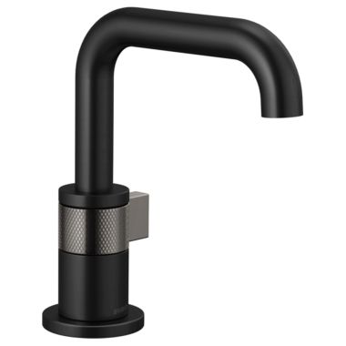 Click here to see Brizo 65035LF-BLSL-ECO Brizo Litze One-Handle Bathroom Faucet with Ceramic Cartridge, Single-Hole, 1.2 GPM, Less Drain, Matte Black/Brilliance Luxe Steel - 65035LF-SL-ECO