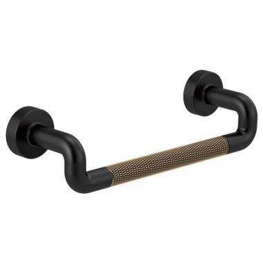 Click here to see Brizo 699137-BLGL Brizo Litze Drawer Pull with Knurling, Matte Black/Brilliance Luxe Gold - 699137-BLGL