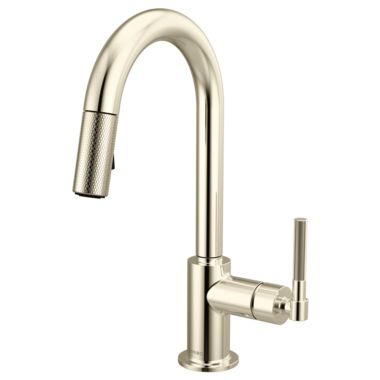 Click here to see Brizo 63943LF-PN Brizo Litze Pull-Down Prep Faucet with Arc Spout - Knurled Handle, 1.8 GPM, Polished Nickel - 63943LF-PN
