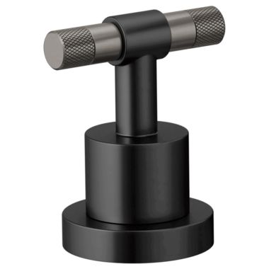 Click here to see Brizo HL633-BLSL Brizo Metal T-Lever Handle Kit for Litze Roman Tub Faucet with Textural Knurling Detail, ADA, Matte Black/Brilliance Luxe Steel - HL633-BLSL