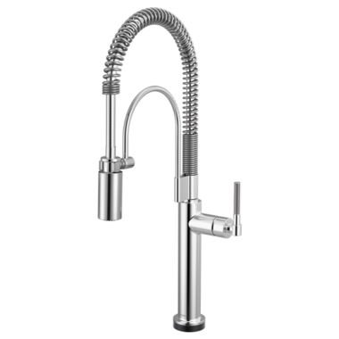 Click here to see Brizo 64343LF-PC Brizo Litze Smarttouch Semi-Pro Kitchen Faucet with Knurled Handle, MagneDock, DIAMOND Seal, 1.8 GPM, ADA, Polished Chrome - 64343LF-PC
