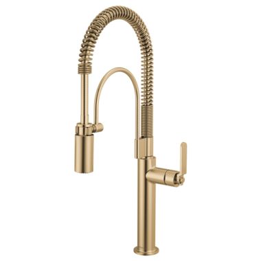 Click here to see Brizo 63344LF-GL Brizo Litze Semi-Professional Kitchen Faucet - Industrial Handle, MagneDock, 1.8 GPM, Brilliance Luxe Gold - 63344LF-GL