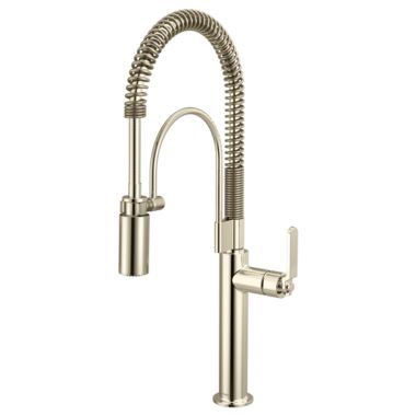 Click here to see Brizo 63344LF-PN Brizo Litze Semi-Professional Kitchen Faucet - Industrial Handle, MagneDock, 1.8 GPM, Polished Chrome - 63344LF-PN