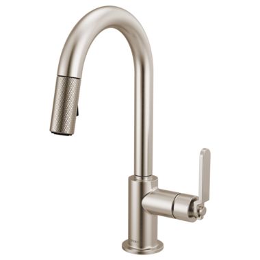 Click here to see Brizo 63944LF-SS Brizo Litze Pull-Down Prep Faucet with Arc Spout - Industrial Handle, 1.8 GPM, Stainless - 63944LF-SS