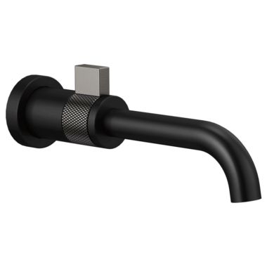 Click here to see Brizo T65735LF-BLSL-ECO Brizo Litze Single-Handle Wall-Mount Bathroom Faucet, Less Drain, 1.2 GPM, WaterSense, Matte Black/Brilliance Luxe Steel - T65735LF-BLSL-ECO