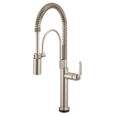 Click here to see Brizo 64344LF-SS Brizo Litze Smarttouch Semi-Pro Kitchen Faucet with Industrial Handle, MagneDock, DIAMOND Seal, 1.8 GPM, ADA, Brilliance Stainless - 64344LF-SS