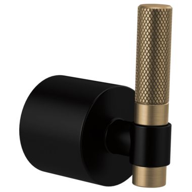 Click here to see Brizo HL7033-BLGL Brizo T-Lever Handle Kit with Textural Knurling Detail for Litze Floor Mount Tub Filler, ADA, Matte Black/Brilliance Luxe Gold - HL7033-BLGL