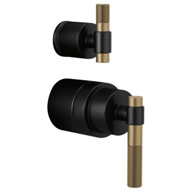 Click here to see Brizo HL75P33-BLGL Brizo Litze Pressure Balance Valve Trim Handle Kit - T-Lever, Matte Black/Brilliance Luxe Gold - HL75P33-BLGL 