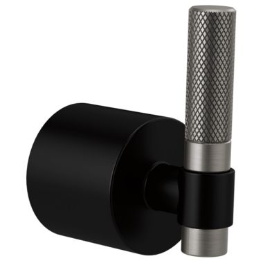 Click here to see Brizo HL7033-BLSL Brizo T-Lever Handle Kit with Textural Knurling Detail for Litze Floor Mount Tub Filler, ADA, Matte Black/Brilliance Luxe Steel - HL7033-BLSL