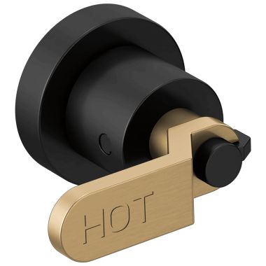 Click here to see Brizo HL70434-BLGL Brizo Industrial Lever Handle Kit for Litze Two Handle Wall Mount Tub Filler, ADA, Matte Black/Brilliance Luxe Gold - HL70434-BLGL