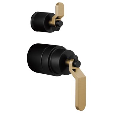 Click here to see Brizo HL75P34-BLGL Brizo Litze Industrial Lever Handle Kit for T75P535-LHP and T75P635-LHP, Matte Black/Brilliance Luxe Gold - HL75P34-BLGL