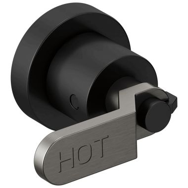 Click here to see Brizo HL70434-BLSL Brizo Industrial Lever Handle Kit for Litze Two Handle Wall Mount Tub Filler, ADA, Matte Black/Brilliance Luxe Steel - HL70434-BLSL