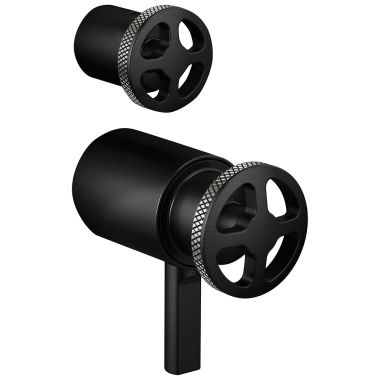 Click here to see Brizo HW7532-BLSL Brizo Litze Wheel Handle Kit for Litze TempAssure Thermostatic Valve with Diverter Trim, ADA, Matte Black/Brilliance Luxe Steel - HW7532-BLSL