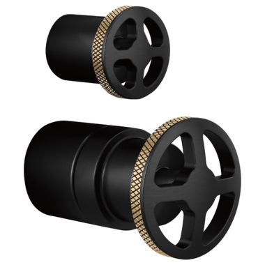 Click here to see Brizo HW75P32-BLGL Brizo Litze Pressure Balance Valve Trim with Integrated Diverter Wheel Handle Kit, Matte Black/Brilliance Luxe Gold - HW75P32-BLSL