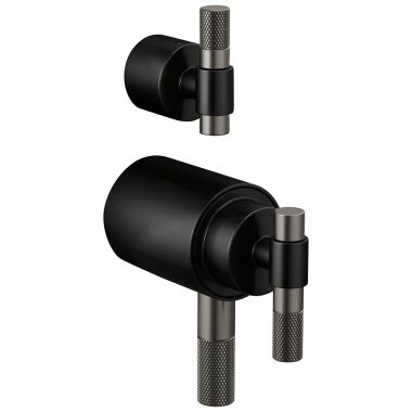 Click here to see Brizo HL7533-BLSL Brizo T-Lever Handle Kit for Litze Thermostatic Valve with Diverter Trim, ADA, Matte Black/Brilliance Luxe Steel - HL7533-BLSL