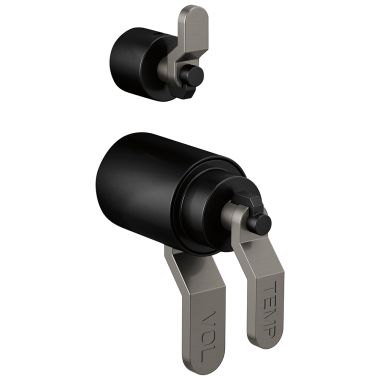 Click here to see Brizo HL7534-BLSL Brizo Industrial Lever Handle Kit for Litze Thermostatic Valve with Diverter Trim,  ADA, Matte Black/Brilliance Luxe Steel - HL7534-BLSL