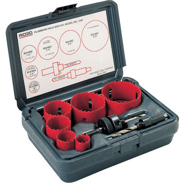 Click here to see Ridgid 81495 Ridgid 81495 Model 1249 Electrician Hole Saw Kit Includes multiple Hole Saws 