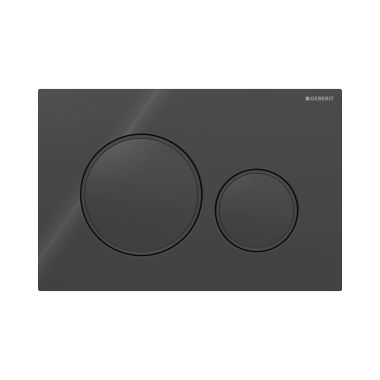 Click here to see Geberit 115.882.DW.1 Geberit Sigma20 Dual-Flush Round Actuator Plate For Concealed Tanks, Matte Black Accent, Glossy Black - 115.882.DW.1