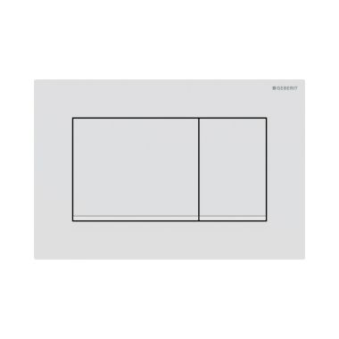 Click here to see Geberit 115.883.01.1 Geberit Sigma20 Dual-Flush Square Actuator Plate For Concealed Tanks, Glossy White Accent, Matte White - 115.883.01.1