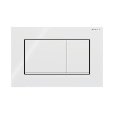 Click here to see Geberit 115.883.11.1 Geberit Sigma20 Dual-Flush Square Actuator Plate For Concealed Tanks, Matte White Accent, Glossy White - 115.883.11.1