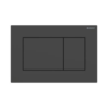 Click here to see Geberit 115.883.16.1 Geberit Sigma20 Dual-Flush Square Actuator Plate For Concealed Tanks, Glossy Black Accent, Matte Black - 115.883.16.1