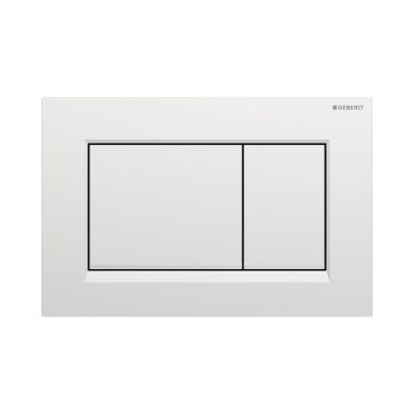 Click here to see Geberit 115.883.JQ.1 Geberit Sigma20 Dual-Flush Square Actuator Plate For Concealed Tanks, Polished Chrome Accent, Matte Chrome - 115.883.JQ.1