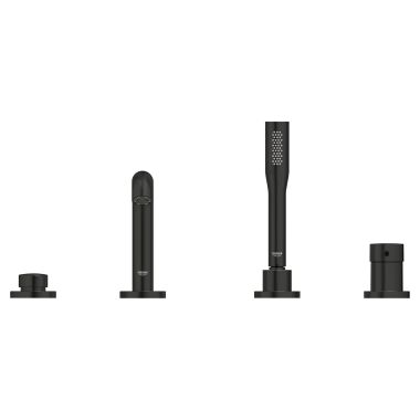 Click here to see Grohe 195782431 GROHE 4-Hole Single-Handle Deck Mount Roman Tub Faucet With 1.75 GPM Hand Shower, Matte Black - 195782431 