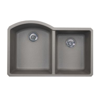 Click here to see Swanstone QU03322DB.173 SWANSTONE QU03322DB.173 MTLCO GRANITE QUDB-3322 UNDRMNT DOUBLE UNEQUAL BOWL KITCHEN SINK -