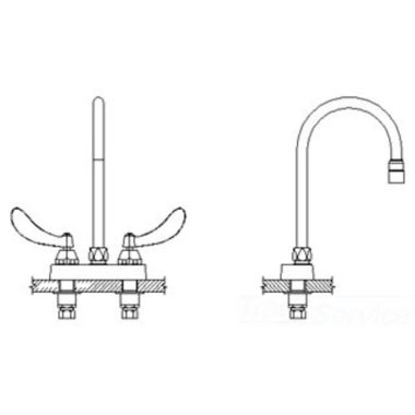 Click here to see Delta 27C4934-LS Delta 27C4934-LS CER-TECK 2-Handle Cast Centerset Lavatory Faucet, Limited Swing 6