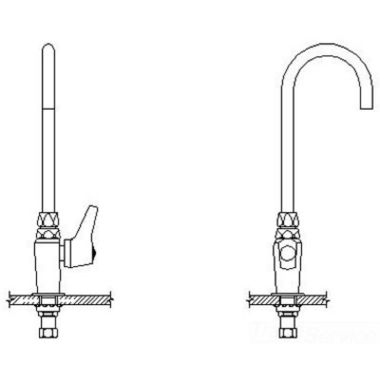 Click here to see Delta 27C673 Delta 27C673 CER-TECK Deckmount Single-Handle Pantry Faucet, 6