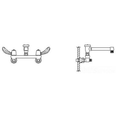 Click here to see Delta 28C2282 Delta 28C2282 CER-TECK Wallmount Service Faucet, Hooded Blade, Body Mounted Vacuum Breaker, Chrome