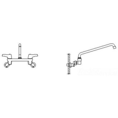 Click here to see Delta 28C4243-AC-S8 Delta 28C4243-AC-S8 CER-TECK Wallmount Service Faucet, 14