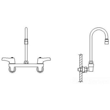 Click here to see Delta 28C4933-R2 Delta 28C4933-R2 CER-TECK Wallmount Service Faucet, 4.5