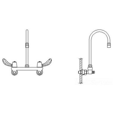 Click here to see Delta 28C6932-R5 Delta 28C6932-R5 CER-TECK Wallmount Service Faucet, 6