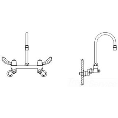 Click here to see Delta 28C6942-AC Delta 28C6942-AC CER-TECK Wallmount Service Faucet, 6