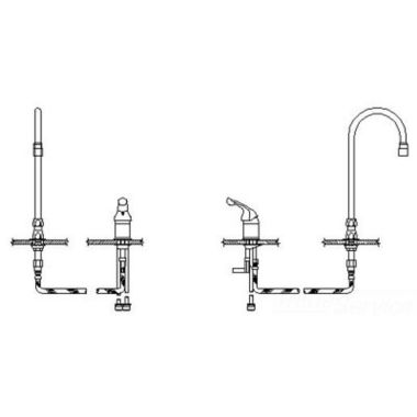 Click here to see Delta 24T2641-LS-R6 Delta 24T2641-LS-R6 TECK Single Control Widespread Lavatory Faucet w/ Limited Swing 6