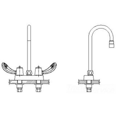 Click here to see Delta 27C4842-TI Delta 27C4842-TI CER-TECK 2-Handle Cast Centerset Lavatory Faucet, 4.5