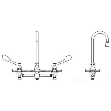 Click here to see Delta 23C625-LS Delta 23C625-LS CER-TECK Widespread Lavatory Faucet, Limited Swing 12