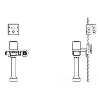 Click here to see Delta 81T201-6-WMSBT Delta 81T201-6-WMSBT TECK Battery-Op. Exposed Flush Valve, 1.6 gpf, Wall-Mount Sensor, 1.5