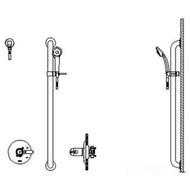 Click here to see Delta T17TH155-05 Delta T17TH155-05 TECK MultiChoice Universal Thermostatic Valve and Hand Shower Trim w/ 36