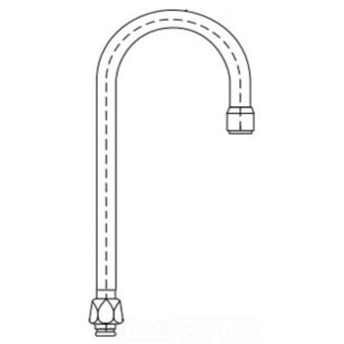 Click here to see Delta 063092A Delta 063092A TECK Rigid Swivel Gooseneck Spout, R1, Chrome