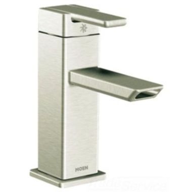 Click here to see Moen S6700HCBN Moen S6700HCBN 90-Degree One Handle Brushed Nickel Chrome Lavatory Faucet
