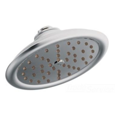 Click here to see Moen S6310EP Moen ExactTemp 7in Single-Function Rainshower Shower Head, Immersion Technology, 1.75 GPM, Round, Wall-Mount, Chrome - S6310EP