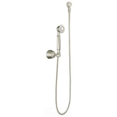 Click here to see Moen S145EPBN Moen Felicity Single-Function Hand Shower with Wall Bracket and Hose, Round, Eco-Performance, 1.75 GPM, Brushed Nickel - S145EPBN
